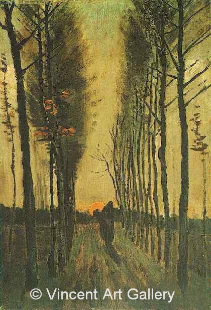 JH 518, Avenue of Poplars at Sunset, 1884